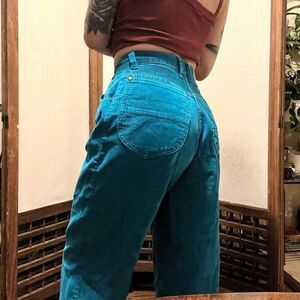 Vintage Manisha Blue Corduroy High Waist Mom Jeans